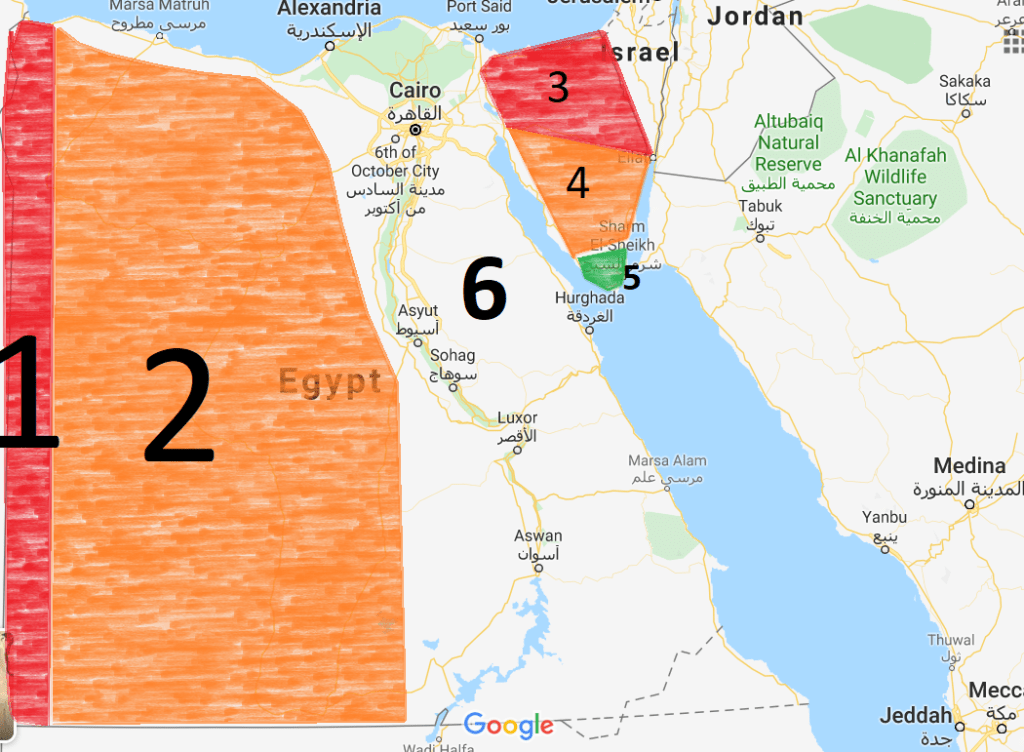 Egypt Map - (Google Maps) - Travel Advisory Security Zones